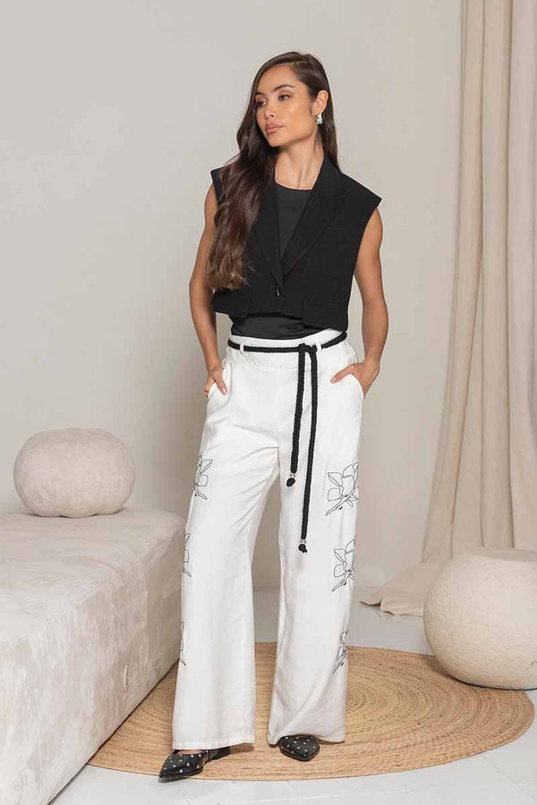 Pantalon Bordado Cinturón