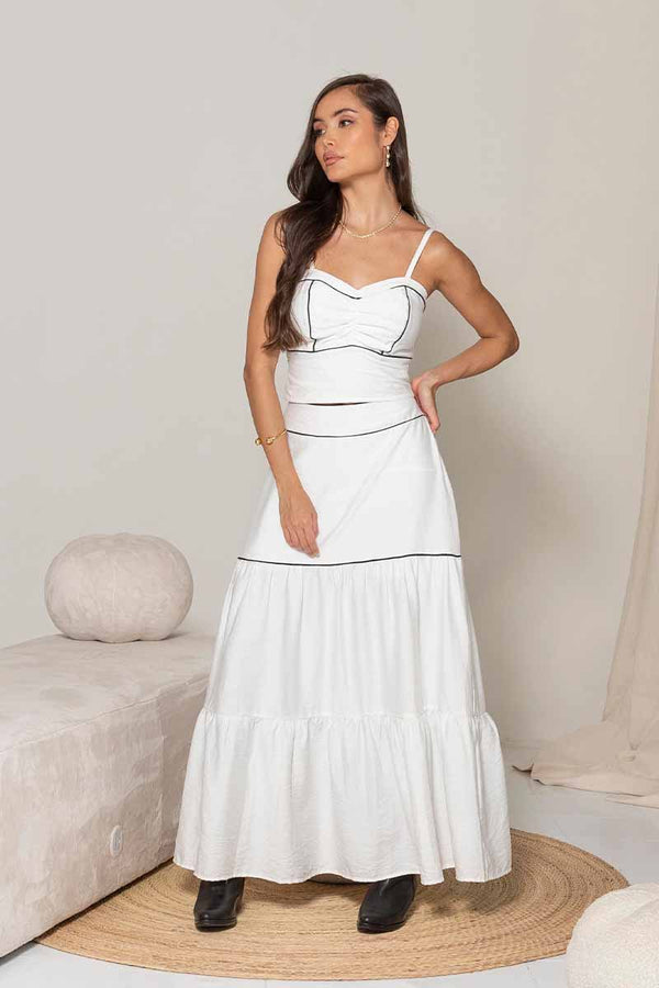 Conjunto Blusa Tirantes y Falda en Tiempos