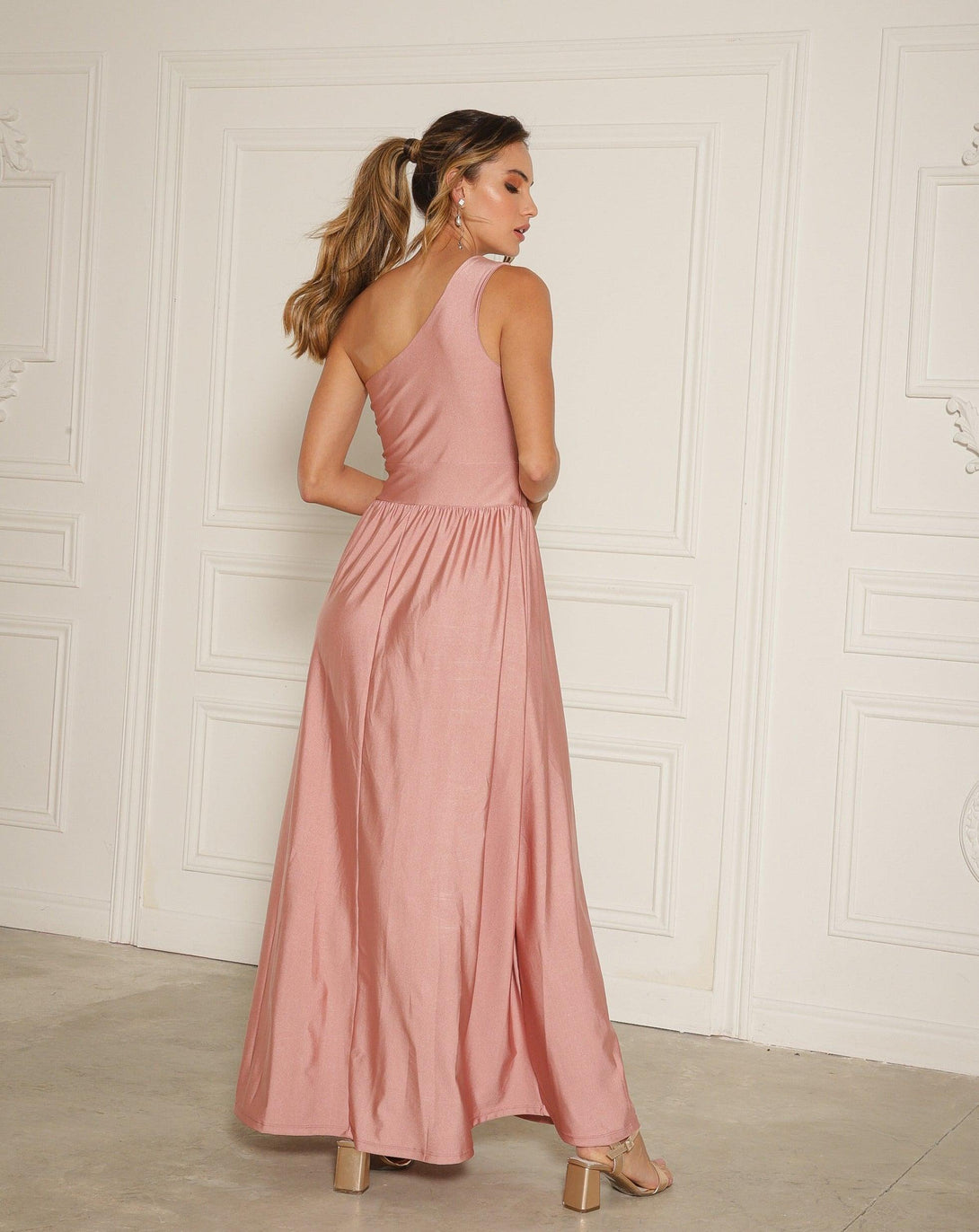 Vestido largo elegante solo hombro - Sin Igual
